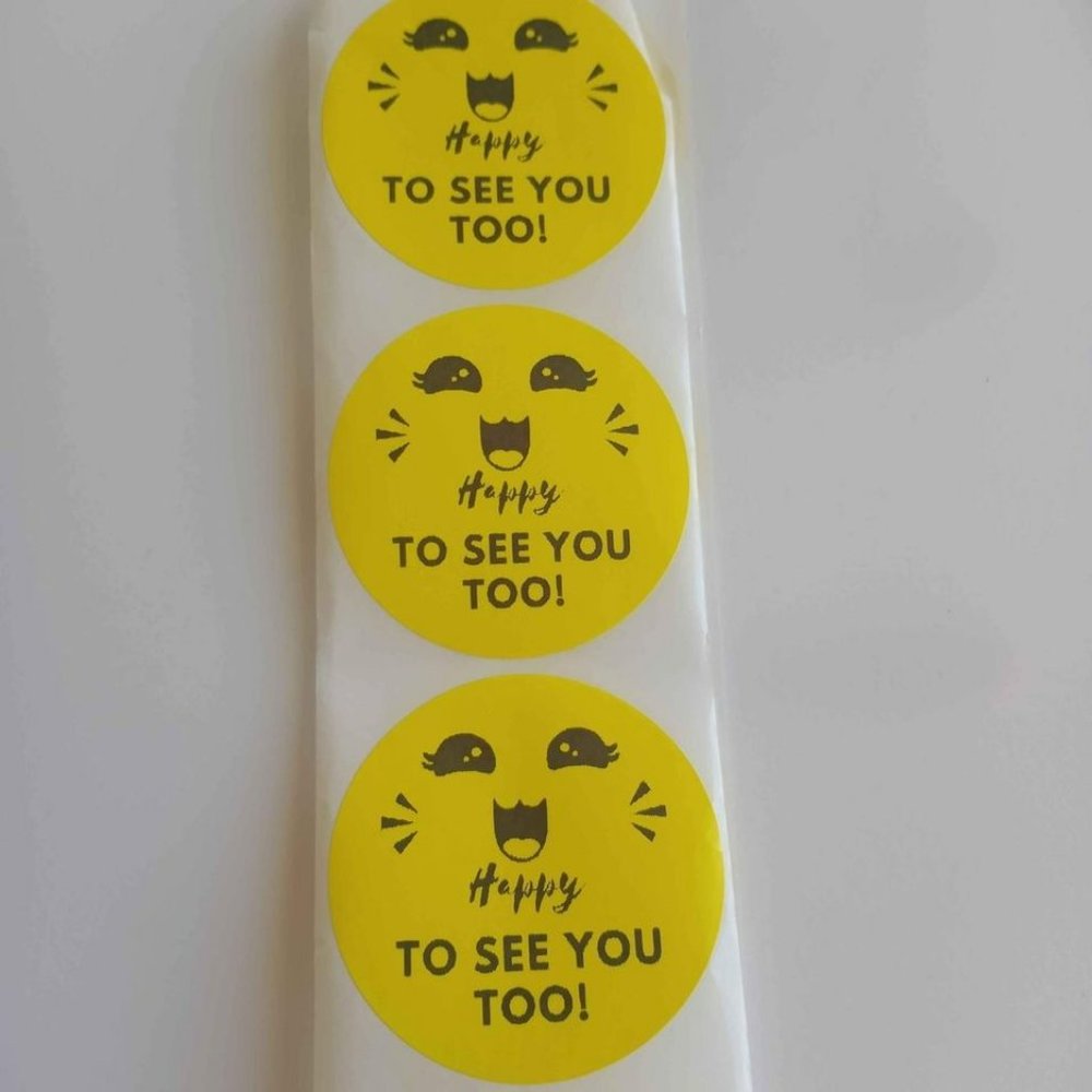 💙100 HappyTo See You- Round Shipping Labels Thermal Packaging Stickers 2"x2"💙